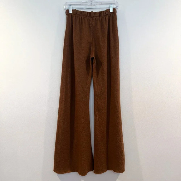 Hannes Roether 100% Wool Brown Knit Loungewear Casual Designer Flare Pants XS - Picture 8 of 9